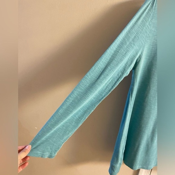 J. Jill Aqua Long Sleeve tunic top pima cotton Medium - Picture 4 of 6